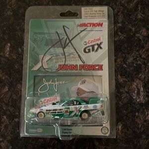 New John Force autographed Castrol GTX High Mileage 2003 Mustang Funny Car